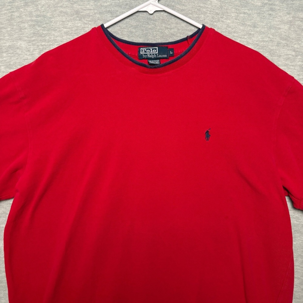 Vintage 90's Polo Ralph Lauren Single Stitch Textured Tee Men's L